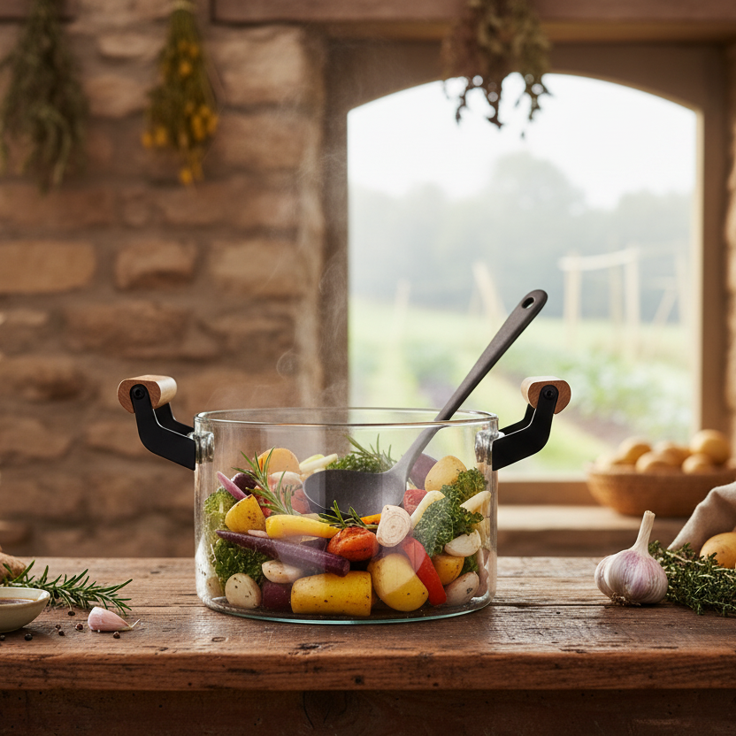 Fabulous GlassPot with Wooden Handles 3.5L