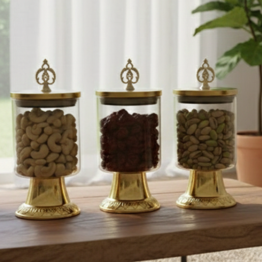 3Pcs Royal Lid Airtight Glass Jar (1124)