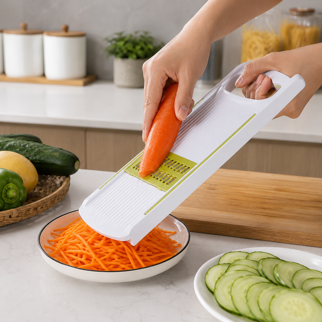 Handheld Vegetable Grater & Slicer for 4 Cut Styles