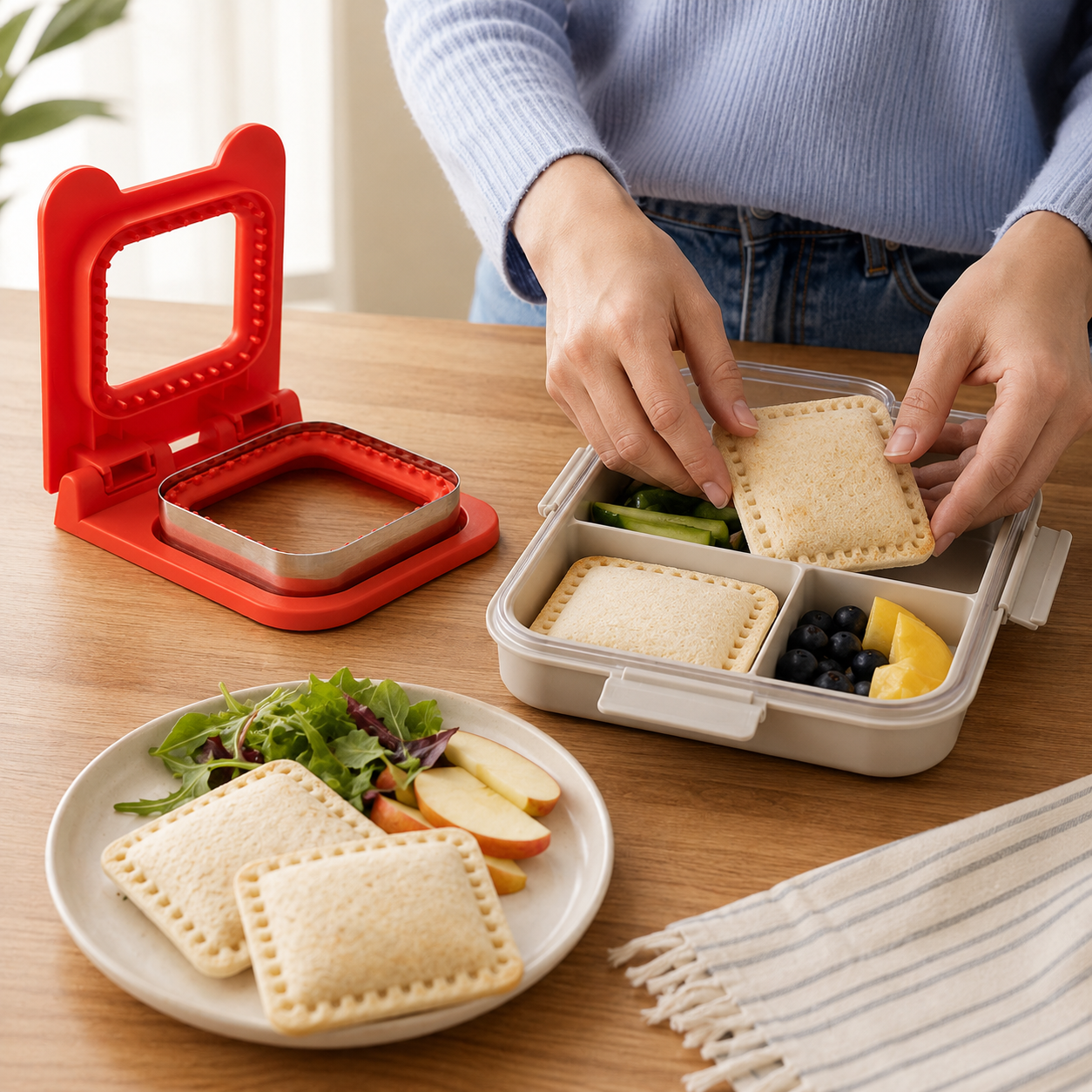 One-Press Square Sandwich Cutter & Edge Sealer
