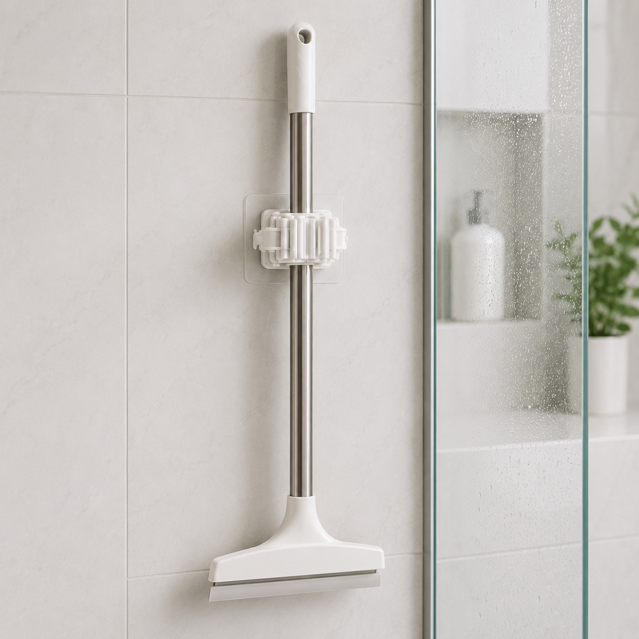 Roller-Grip Self-Adhesive Wall Mop & Broom Holder