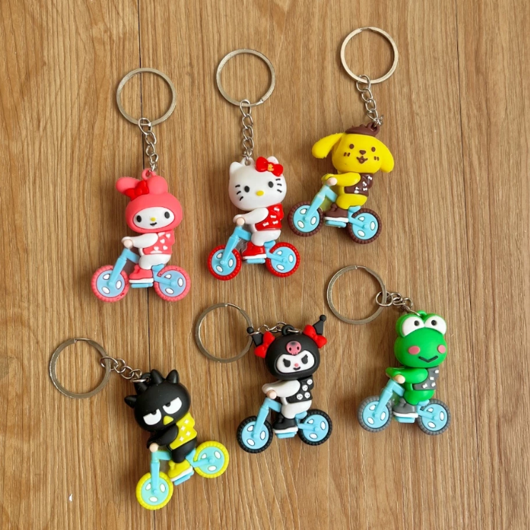 Sanrio Friends on Bicycles Keychain