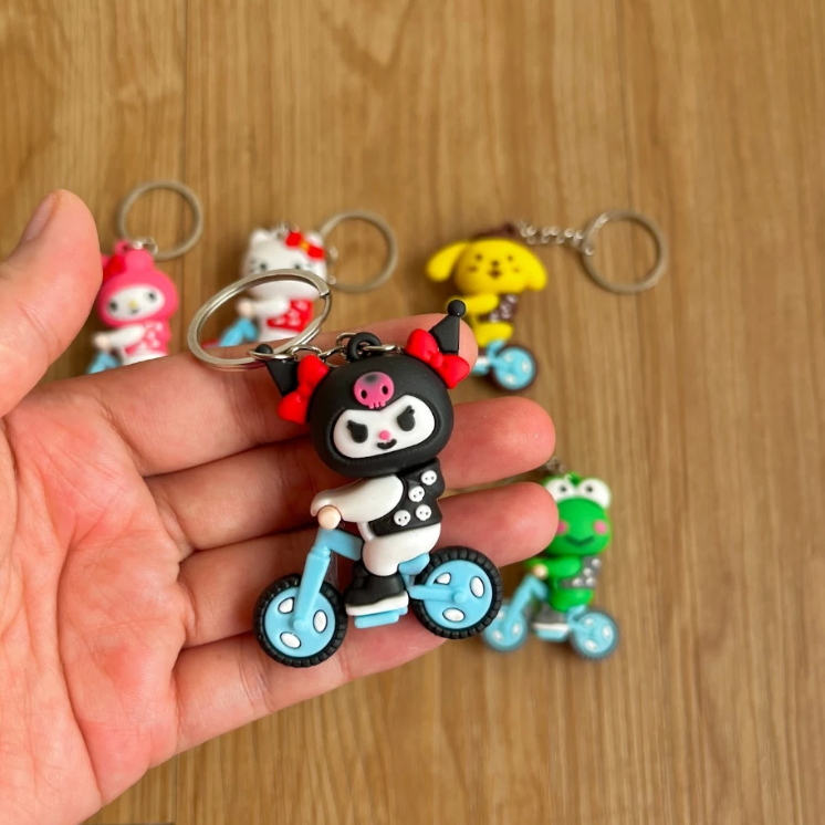 Sanrio Friends on Bicycles Keychain
