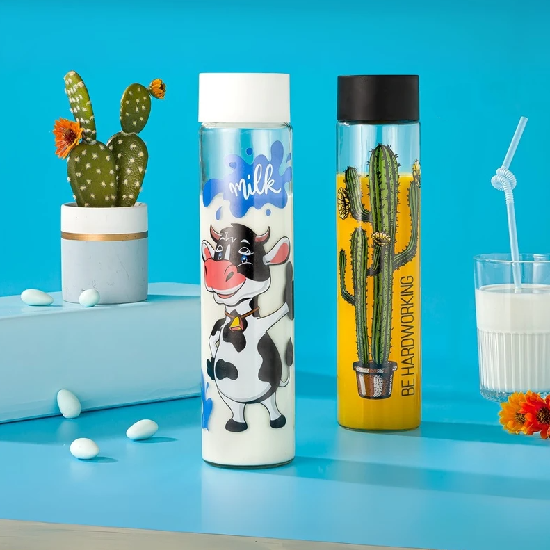 Printed Large Glass Bottle 820ML (1724) by Limon