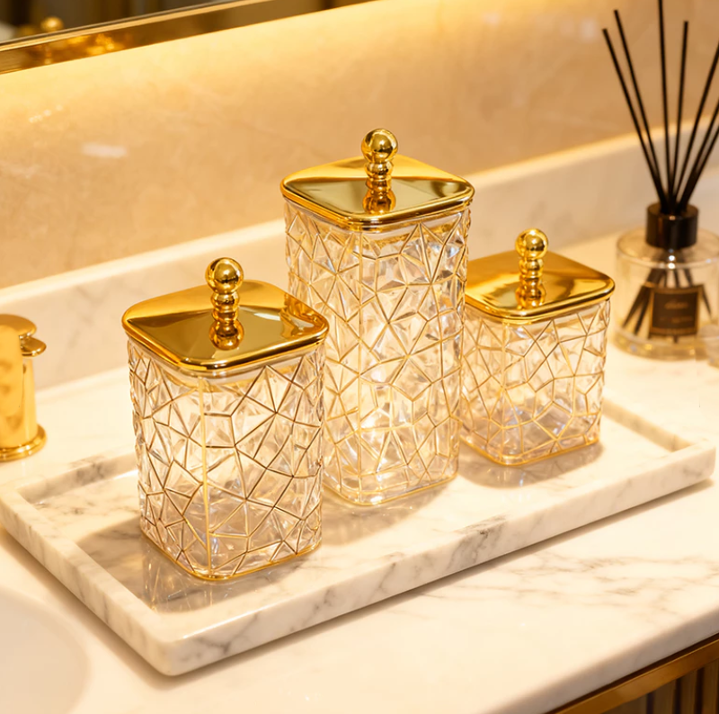 Fractured Gold Canister Trio - Transparent
