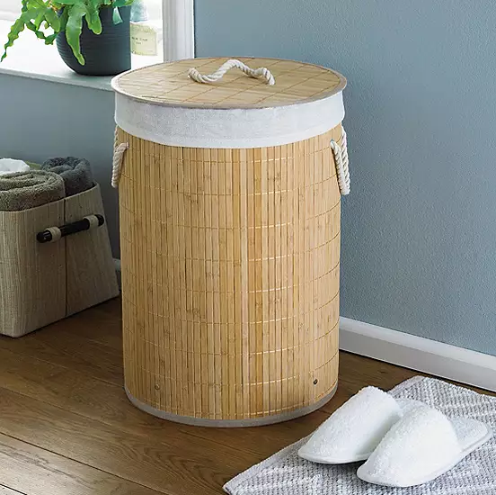 Round Bamboo Laundry Basket