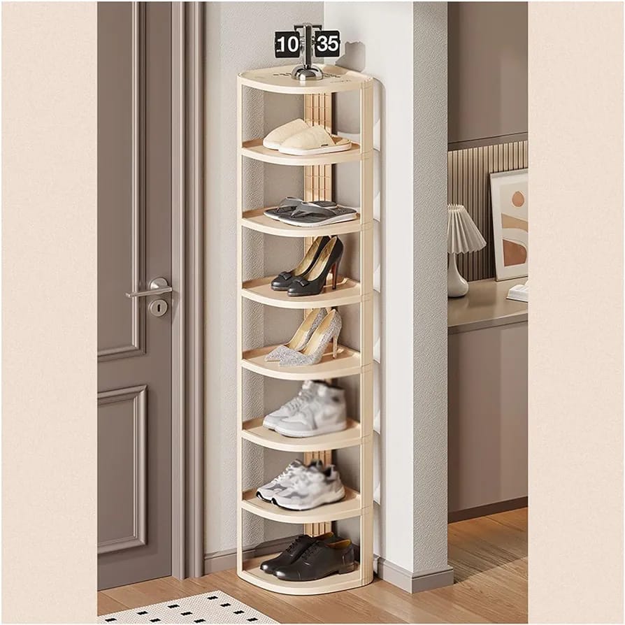 7 Layer Creamy Corner Shoe Rack