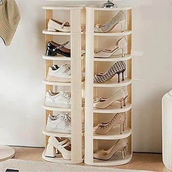 7 Layer Creamy Corner Shoe Rack