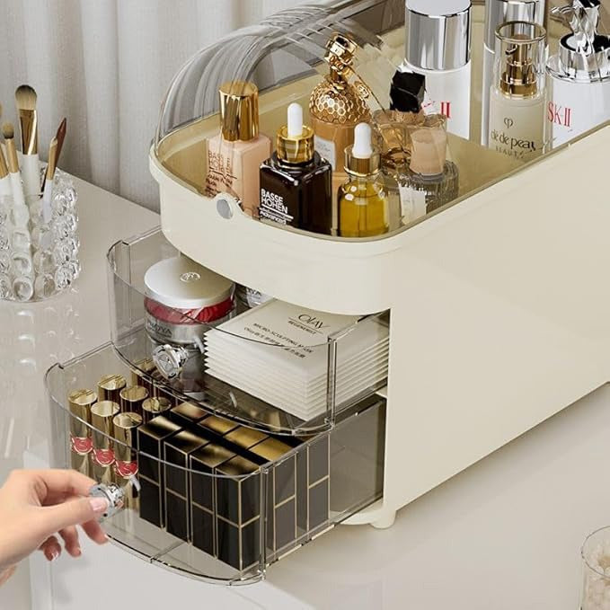 Stylish & Functional Double-Sided Dome-Top Cosmetic Organizer