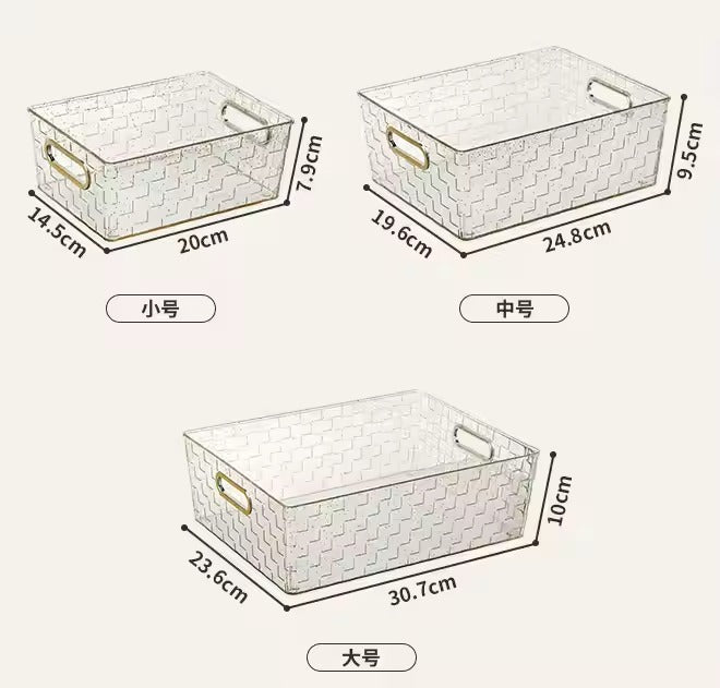 Stackable Transparent Plastic Storage Baskets – Multipurpose Organizers for Bathroom & Home