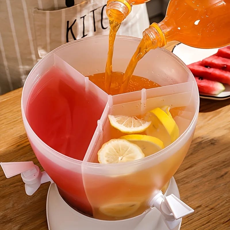 SpinServe Drink Dispenser – 3-Compartment Rotating Carousel