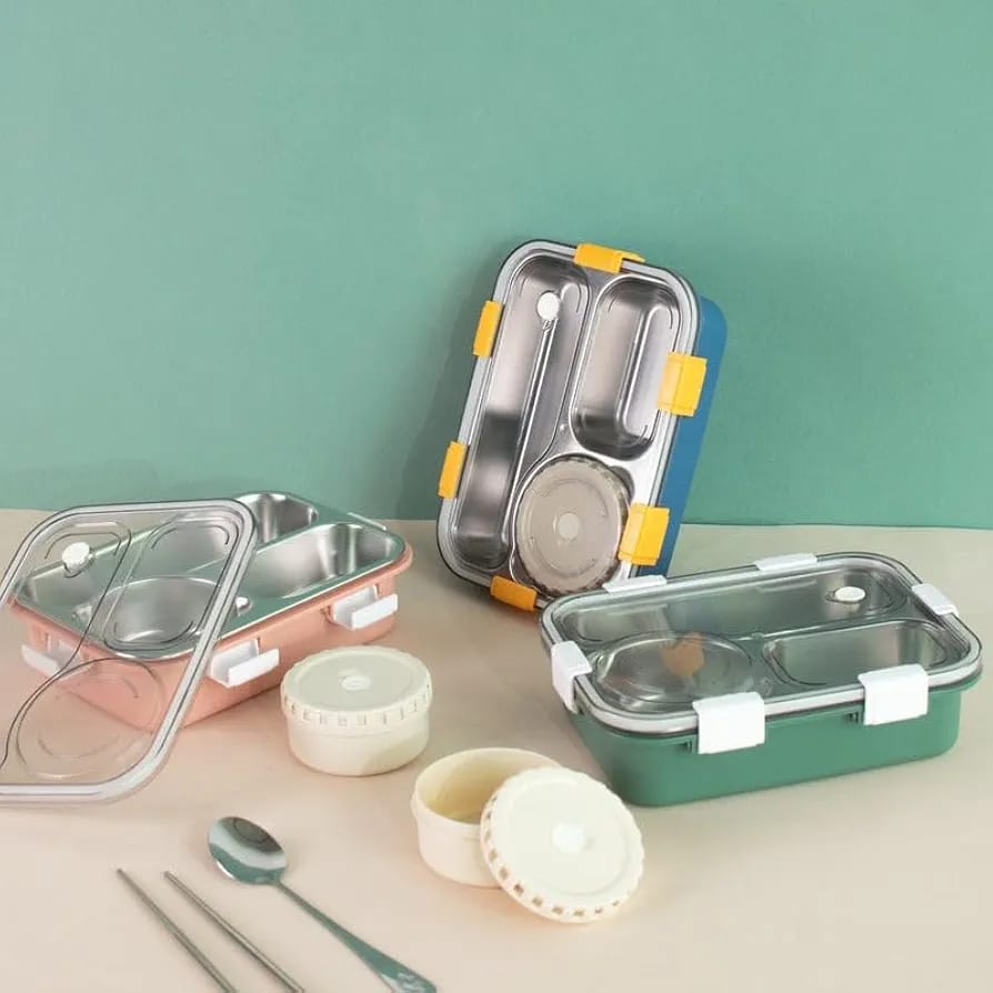 Double-Walled Insulated Stainless Steel (SUS304) Lunch Box with Convenient Dipping Cup (7095)