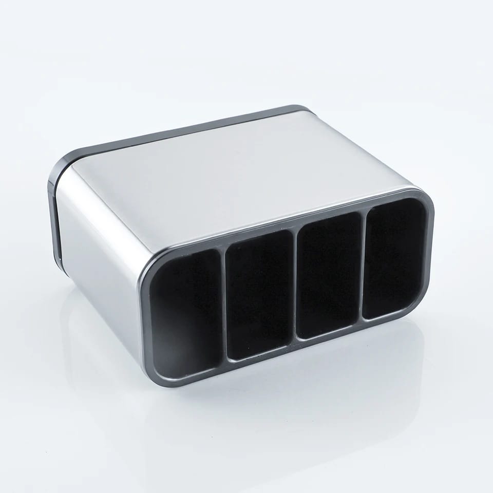 Stainless - Steel Cutlery Holder With Drain Rack