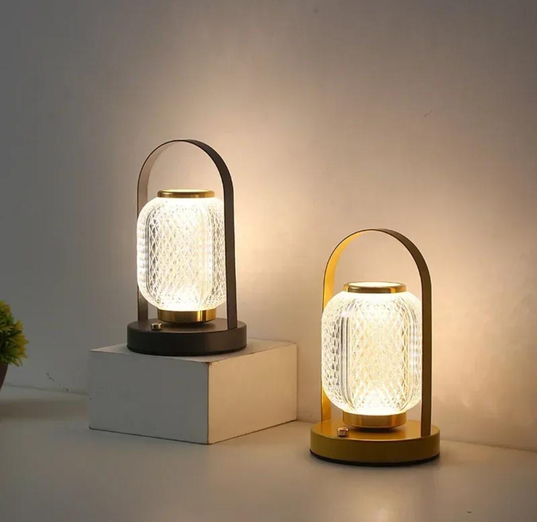 Multi Color Chargeable Crystal Touch Lamp (Hourglass Shape)