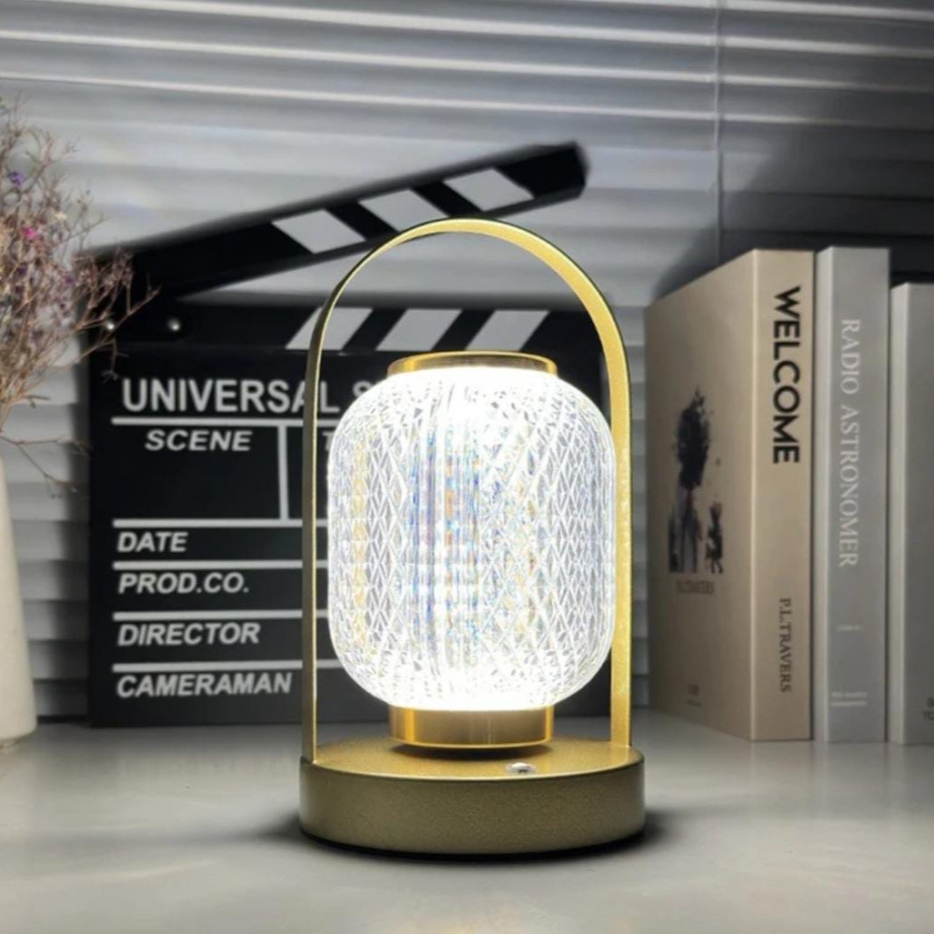 Multi Color Chargeable Crystal Touch Lamp (Hourglass Shape)