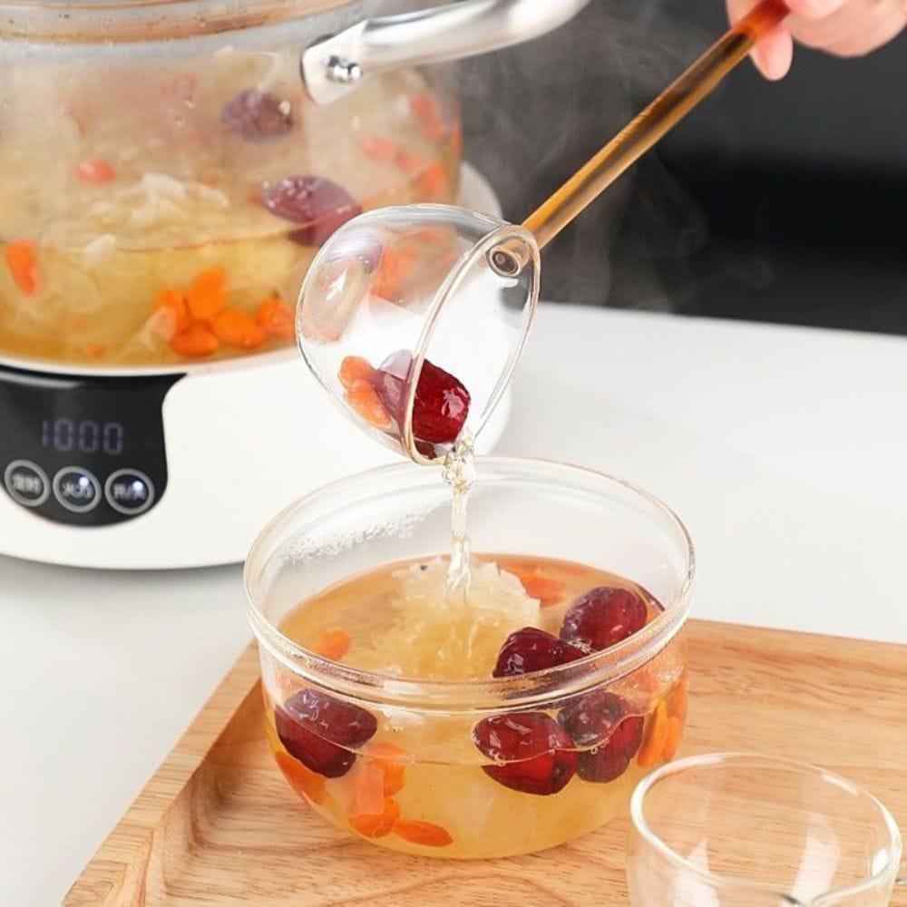 Crystal Clear Colored Glass Soup & Dessert Ladles