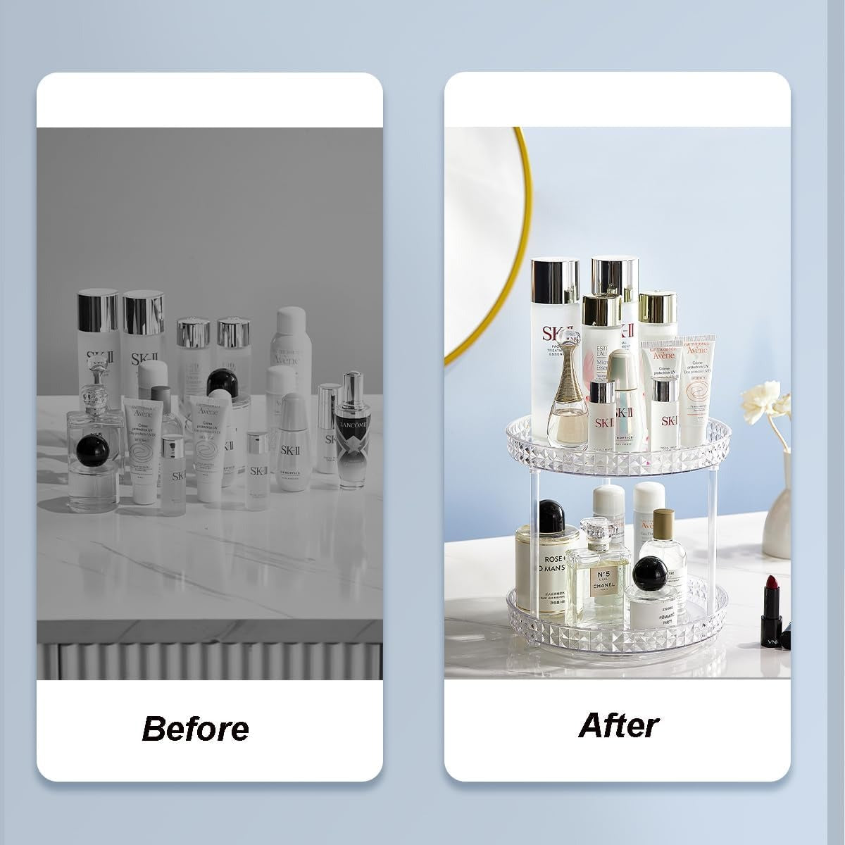 360° Rotating Premium Plastic Vanity Organizer