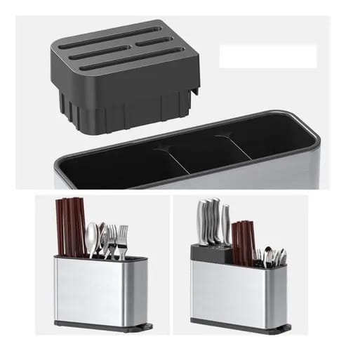 DryRack Pro – Stainless Steel Knife & Spoon Holder with Drain