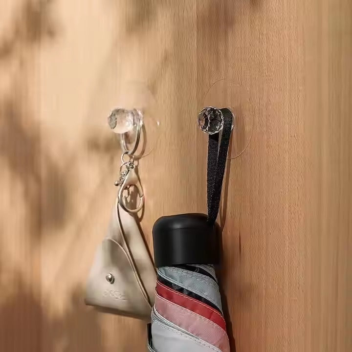 Multipurpose Crystal Knob Suction Hook - Pack of 3