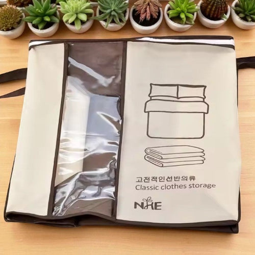 Front View Foldable Fabric Storage Bag with Side Handles