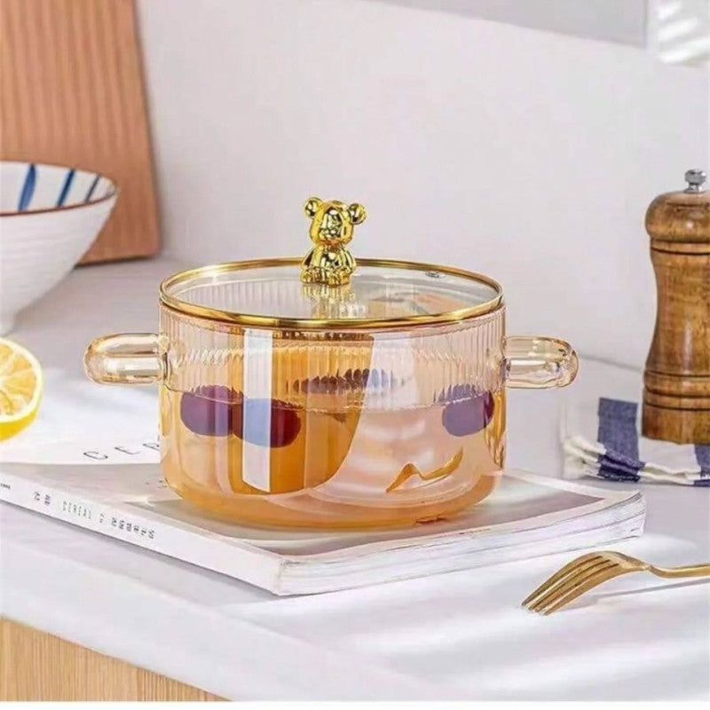 Borosilicate Glass Saucepan with Lid 2L