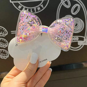 Bow Style soft hair clips with glittering stars - All-In-One Store