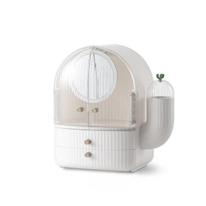 Cactus Cosmetic Organizer With LED Light With Mirror - All-In-One Store