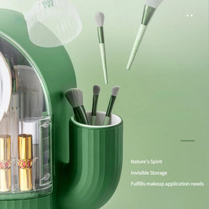 Cactus Cosmetic Organizer With LED Light With Mirror - All-In-One Store