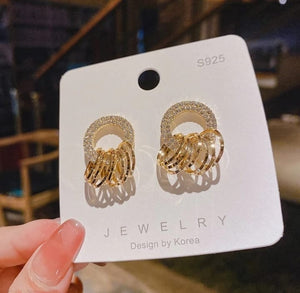 Circle Ear Drops Earrings Pair - All-In-One Store