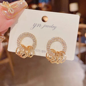 Circle Ear Drops Earrings Pair - All-In-One Store