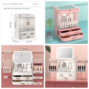 Classy Cosmetic Organizer With Mirror (Without LED) - All-In-One Store