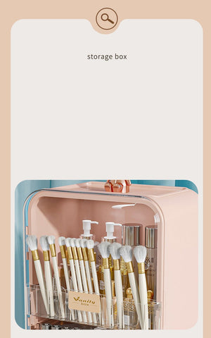 Clear View Cosmetic Organizer With Mirror & LED - All-In-One Store