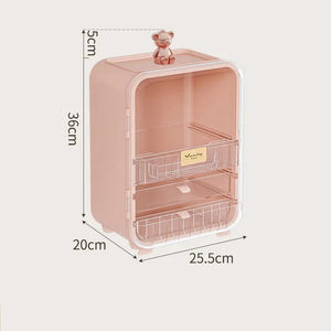 Clear View Cosmetic Organizer With Mirror & LED - All-In-One Store