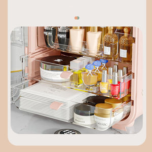 Clear View Cosmetic Organizer With Mirror & LED - All-In-One Store