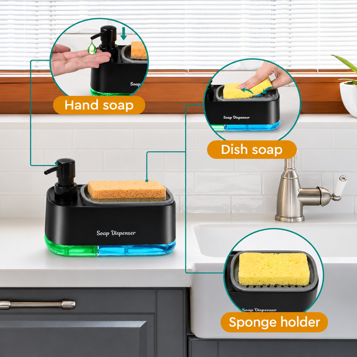 Sponiva DualClean Sink Organizer