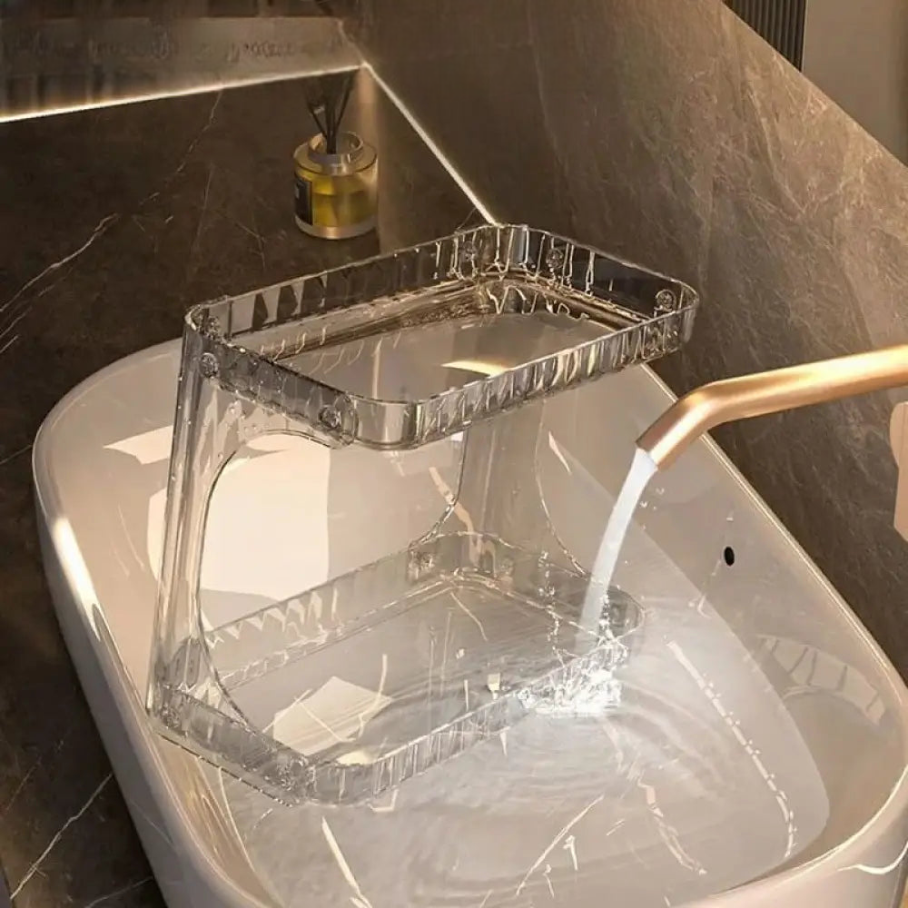 Wall-mounted 2-Tier Transparent Vanity Stand