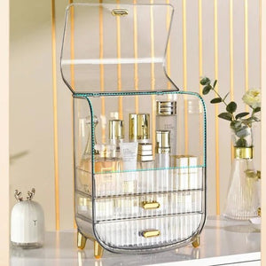 Desktop Transparent Cosmetic Storage Box - All-In-One Store