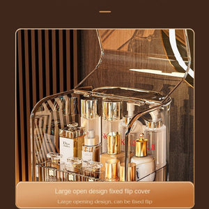 Desktop Transparent Cosmetic Storage Box - All-In-One Store