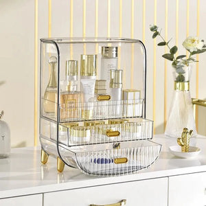 Desktop Transparent Cosmetic Storage Box - All-In-One Store