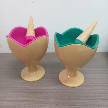 Double Delight Ice Cream Cups with Cone Spoons - All-In-One Store
