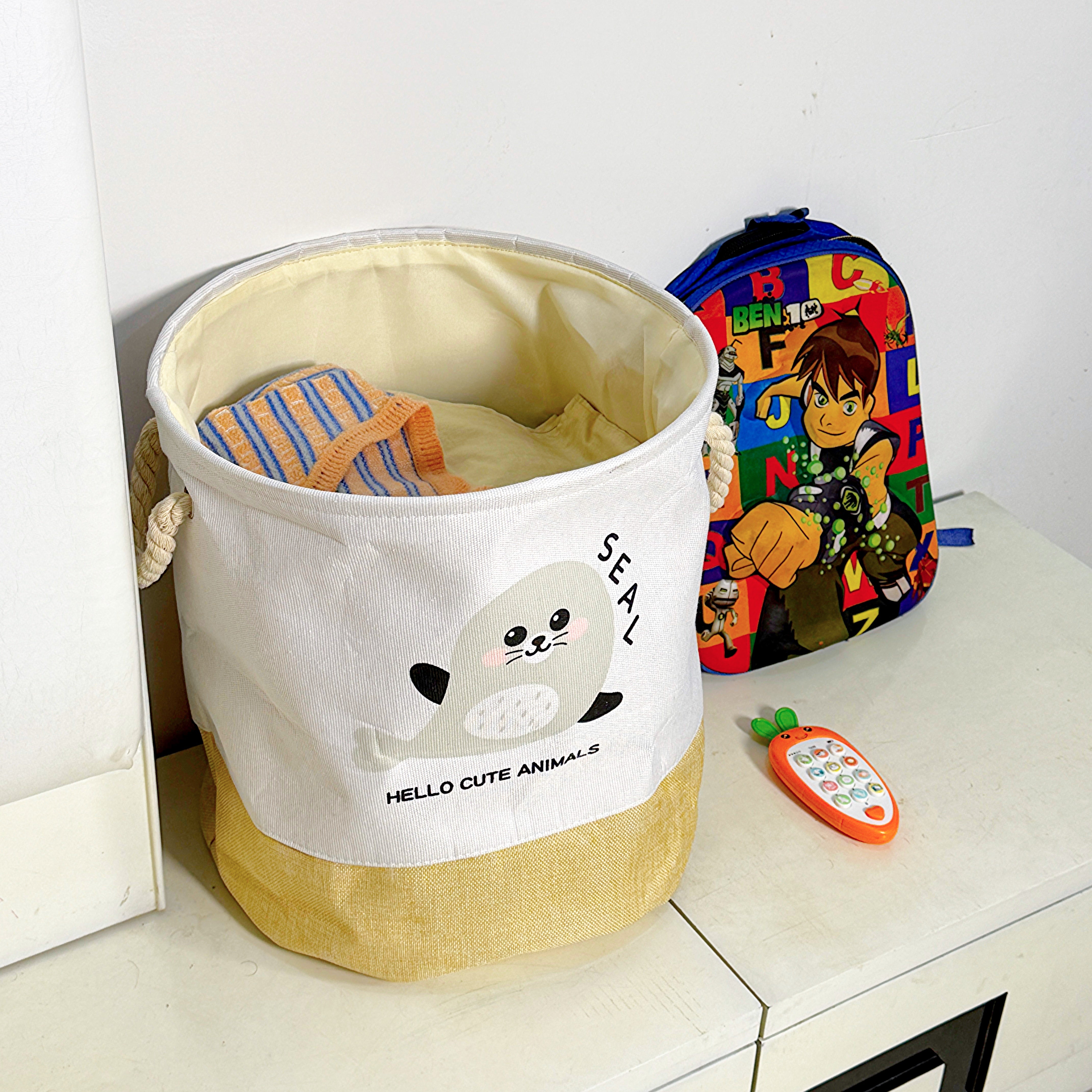 Playful Kids Multi-Purpose Storage Basket with Rope Handles – For Toys, Laundry & Nursery Essentials