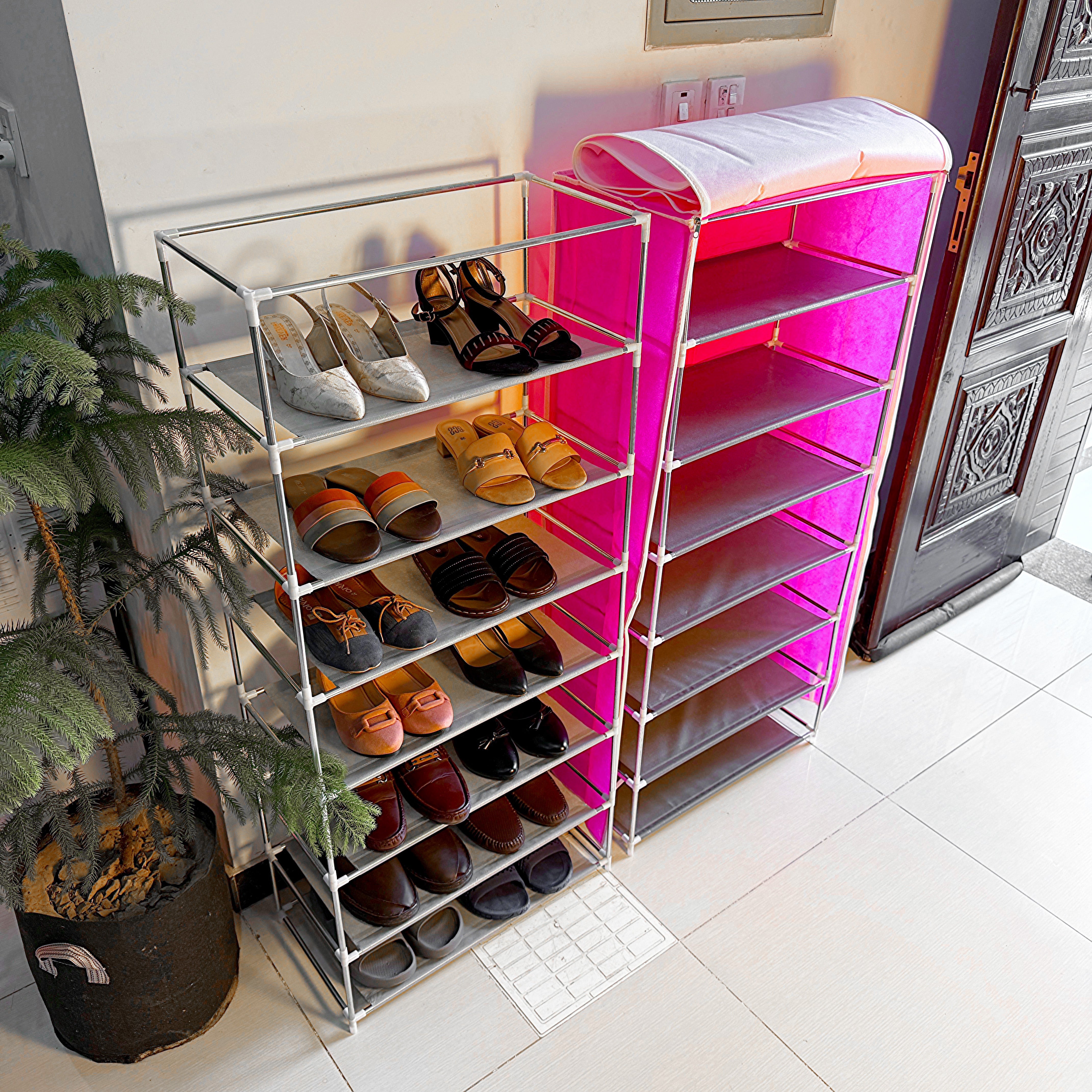 7 Layers Zipper Cover Shoes Rack