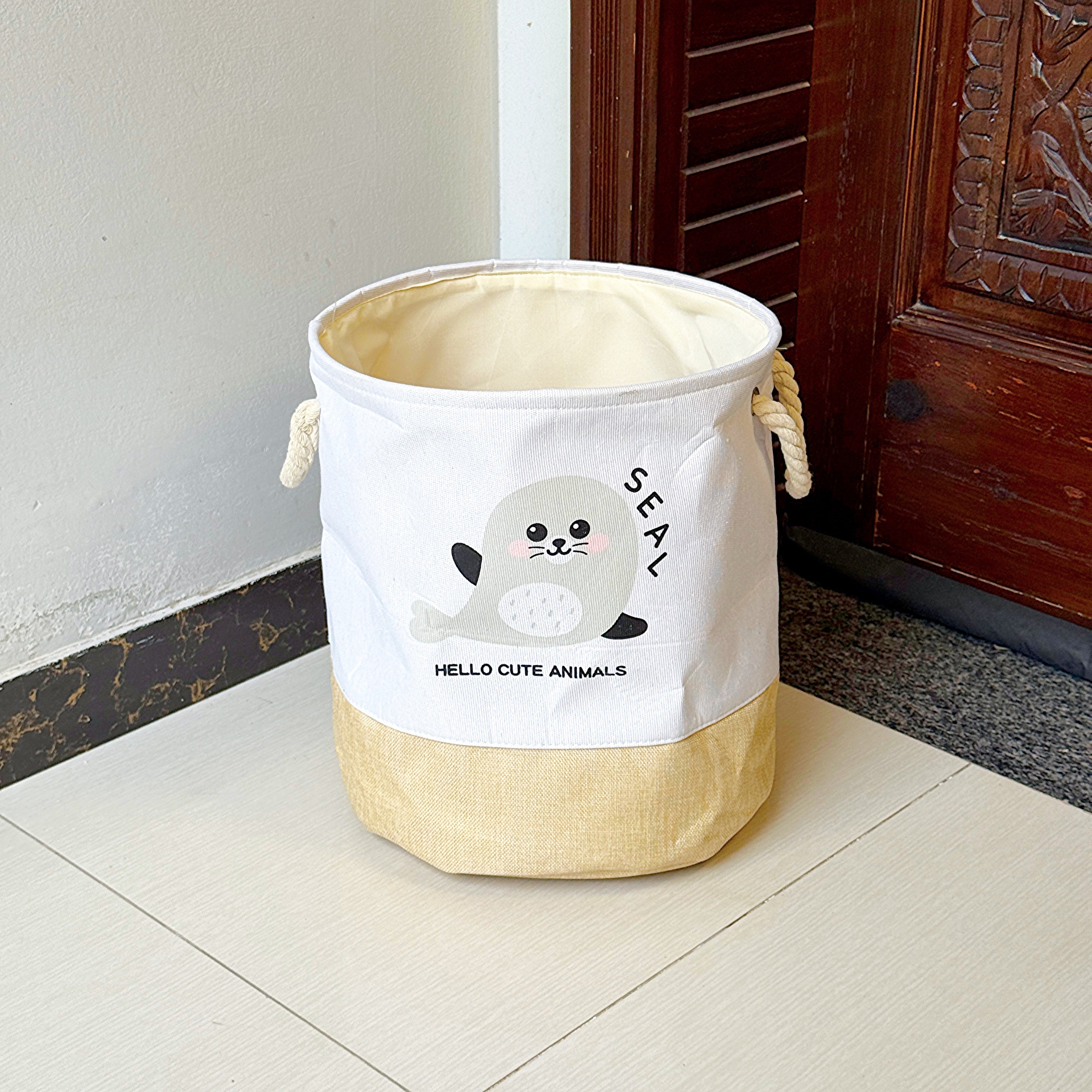 Playful Kids Multi-Purpose Storage Basket with Rope Handles – For Toys, Laundry & Nursery Essentials