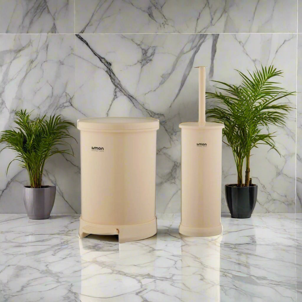 2 Pcs Dustbin With Brush (1298) By Limon