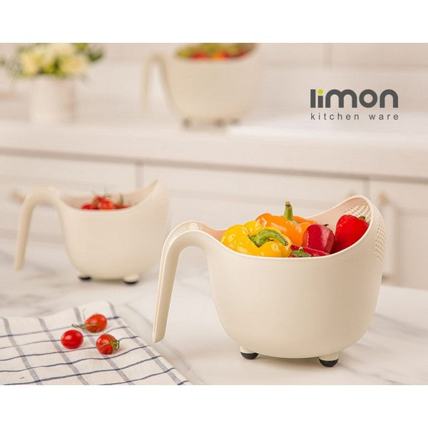 Fruits and Vegetables Wash Bowl with Drainer by Limon