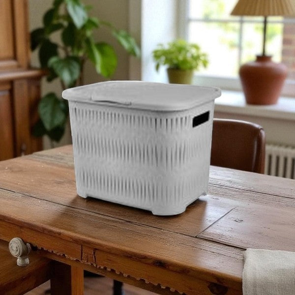 Laundry Basket With Lid & Side Grip (1512) by Limon