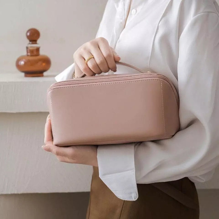 Large capacity leather Travel Cosmetic Bag - All-In-One Store