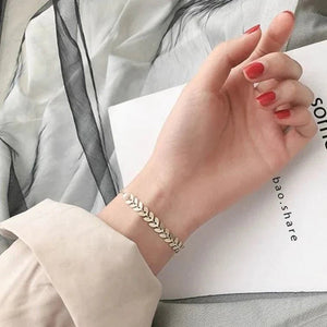 Leaves/Pearl Chain Bracelet Adjustable - All-In-One Store