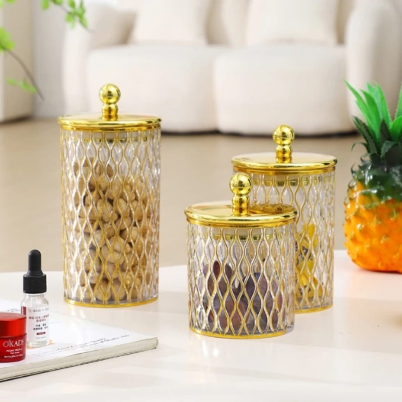 Wavy Canister Trio - Transparent