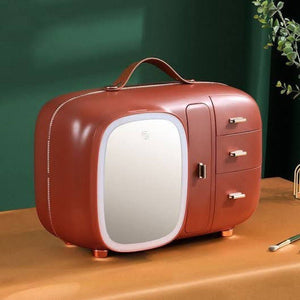 Makeup Storage Organizer With Mirror - All-In-One Store